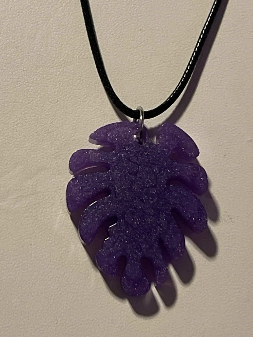 Purple Leaf Pendant Necklace - Women's Jewelry